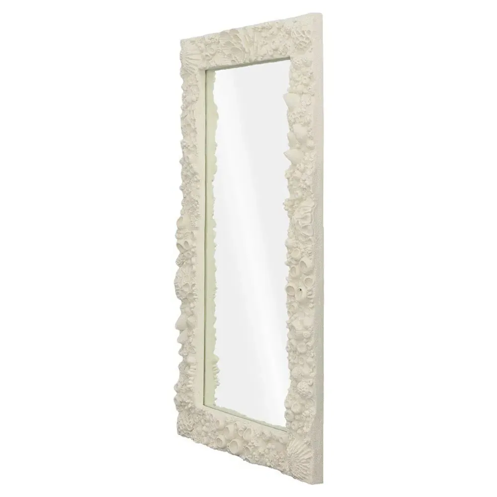 Betsy Large Wall Mounted Mirror - Off White, Resin