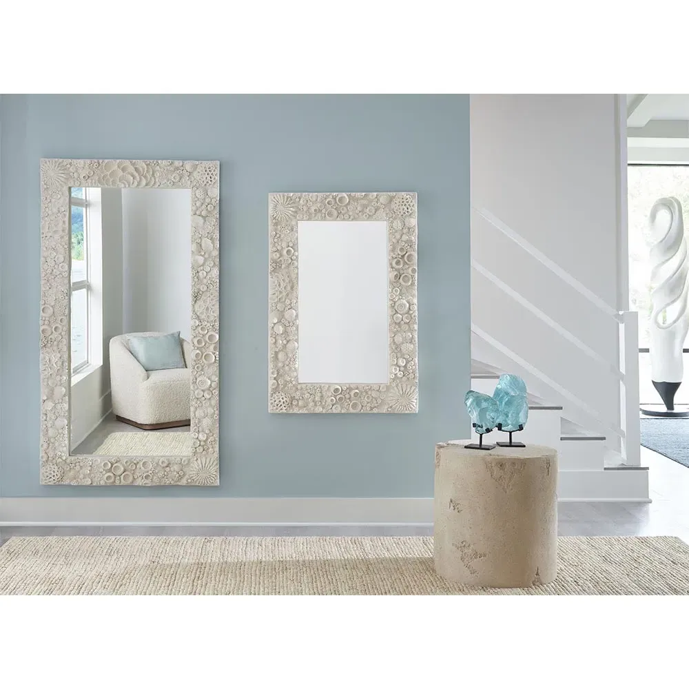 Betsy Large Wall Mounted Mirror - Off White, Resin