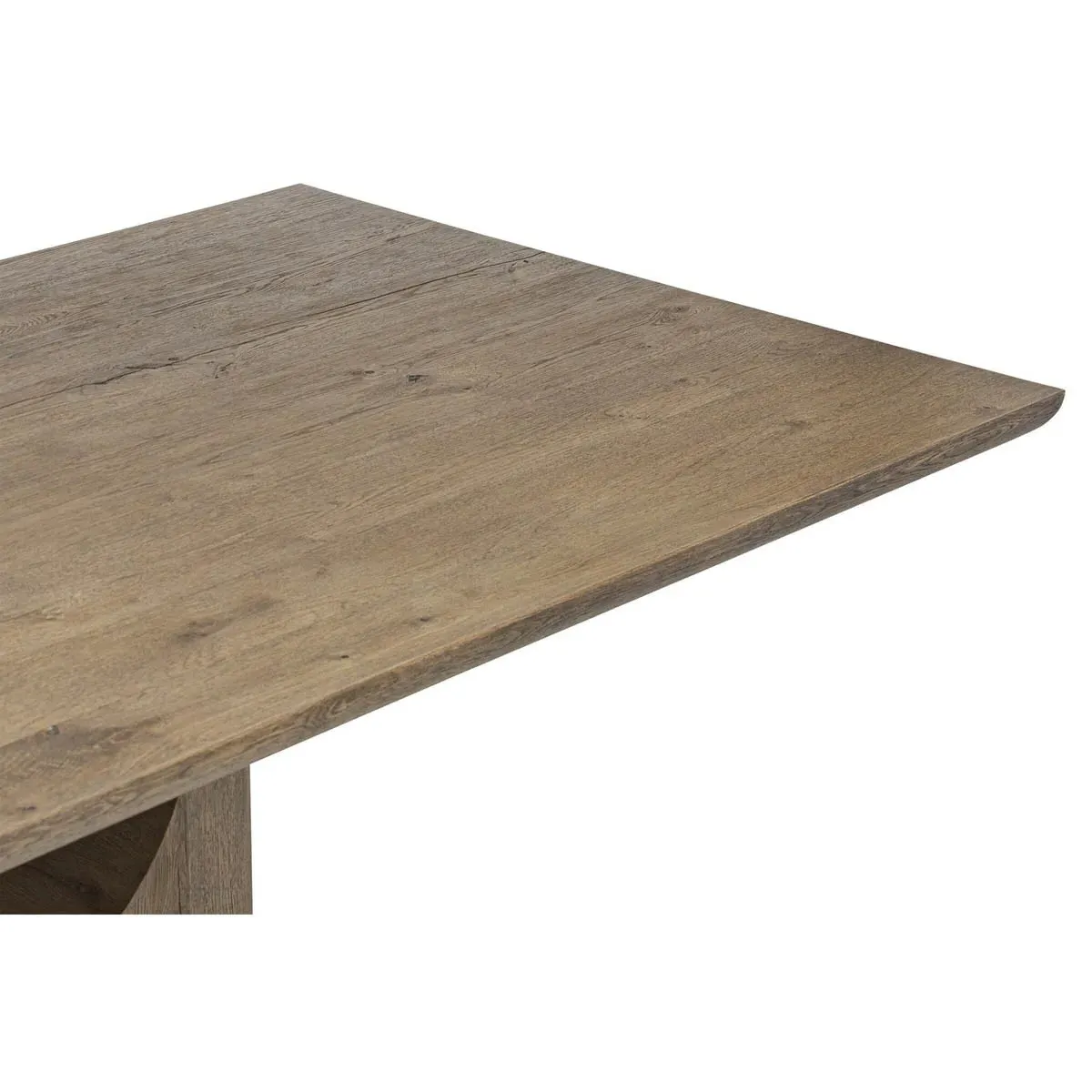 Bevie Rectangular Pedestal Dining Table - Brown, Oak