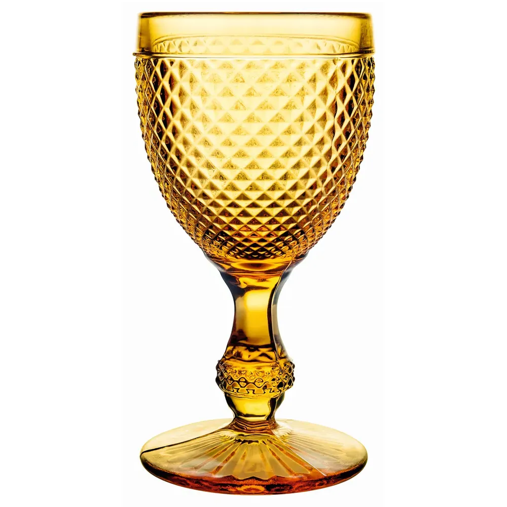 Bicos Glass Water Goblet Set of 4 - Amber image