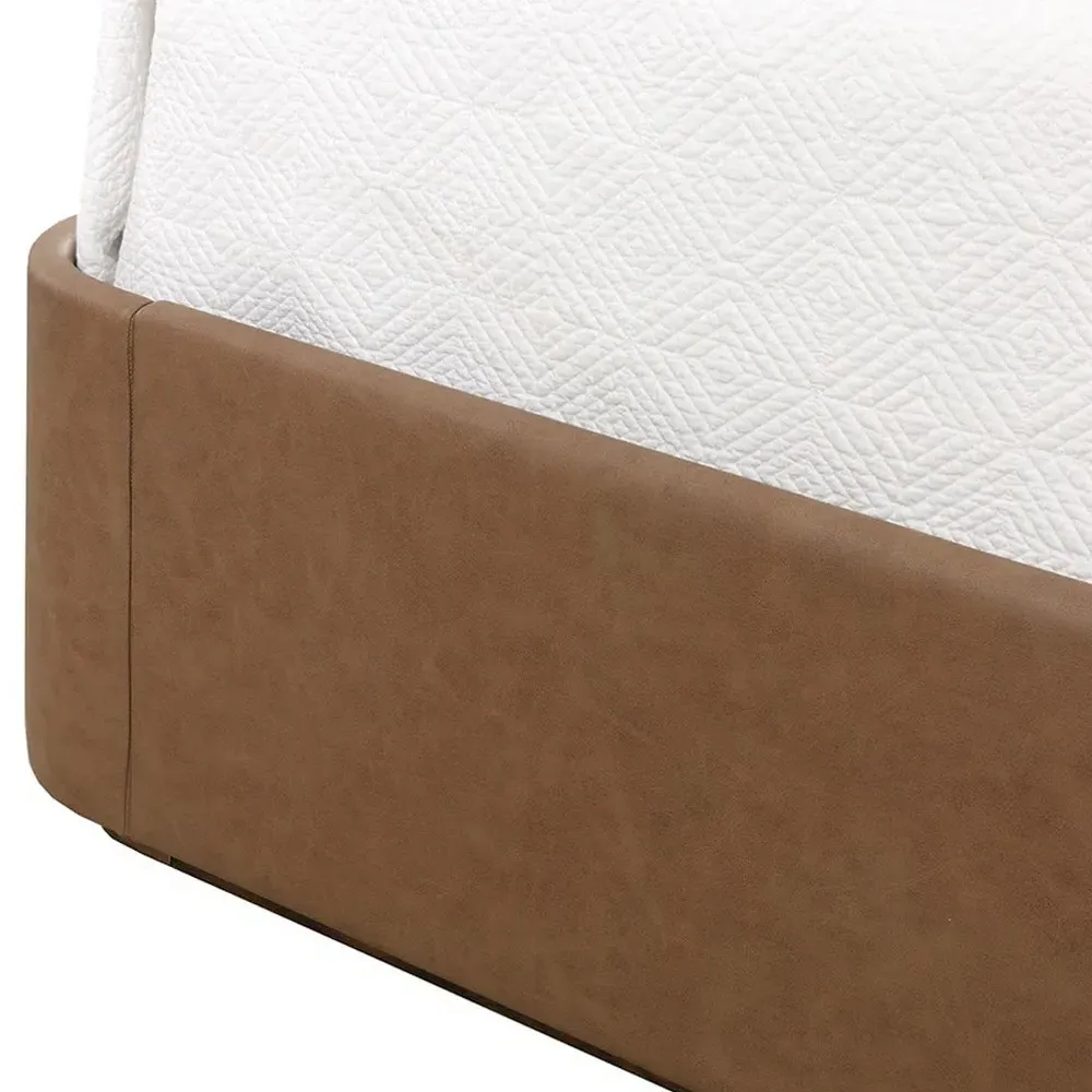 Bideford King Size Tufted Bed - Brown, Faux Leather