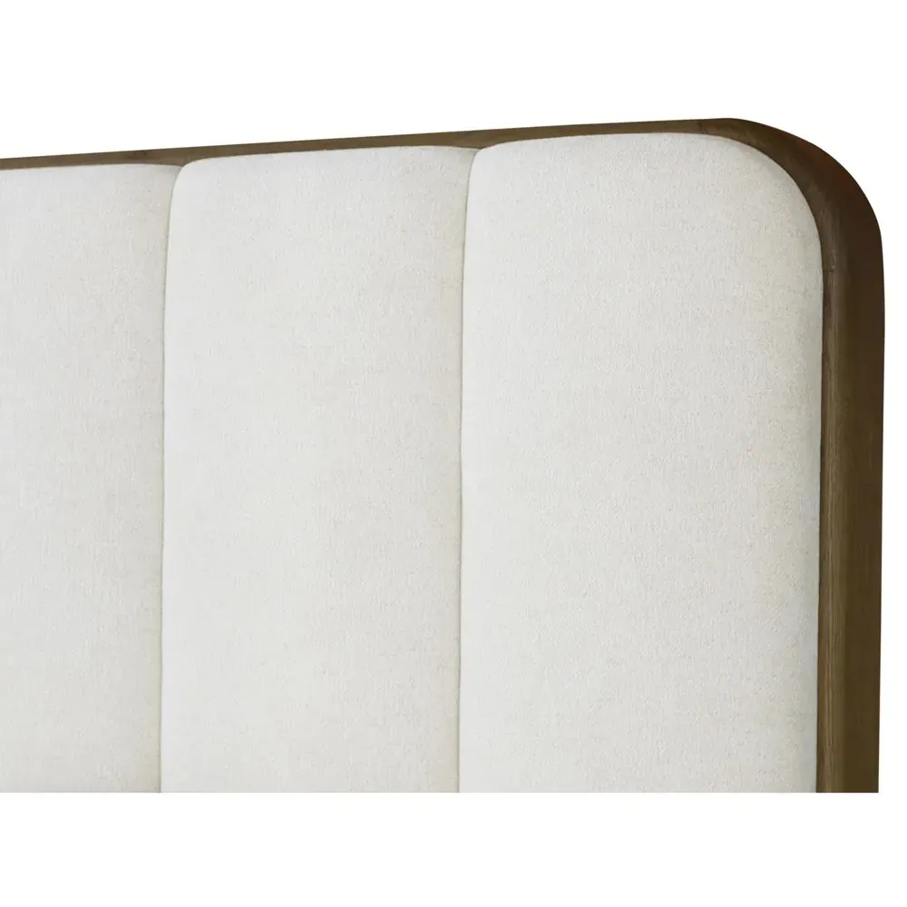 Bideford King Size Tufted Bed - White, Oak