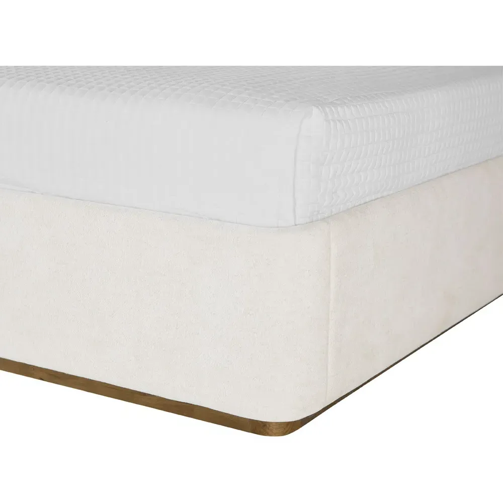 Bideford King Size Tufted Bed - White, Oak