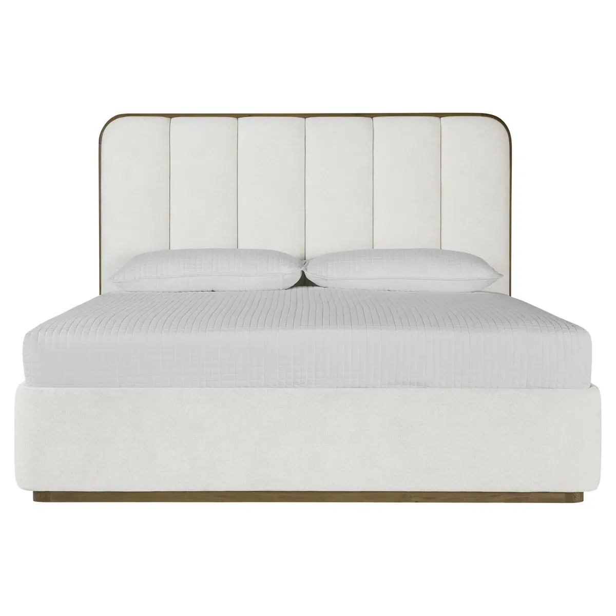 Bideford King Size Tufted Bed - White, Oak
