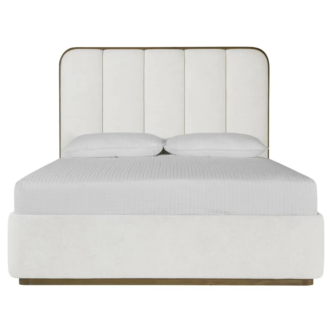 Bideford Queen Size Tufted Bed - White, Oak image