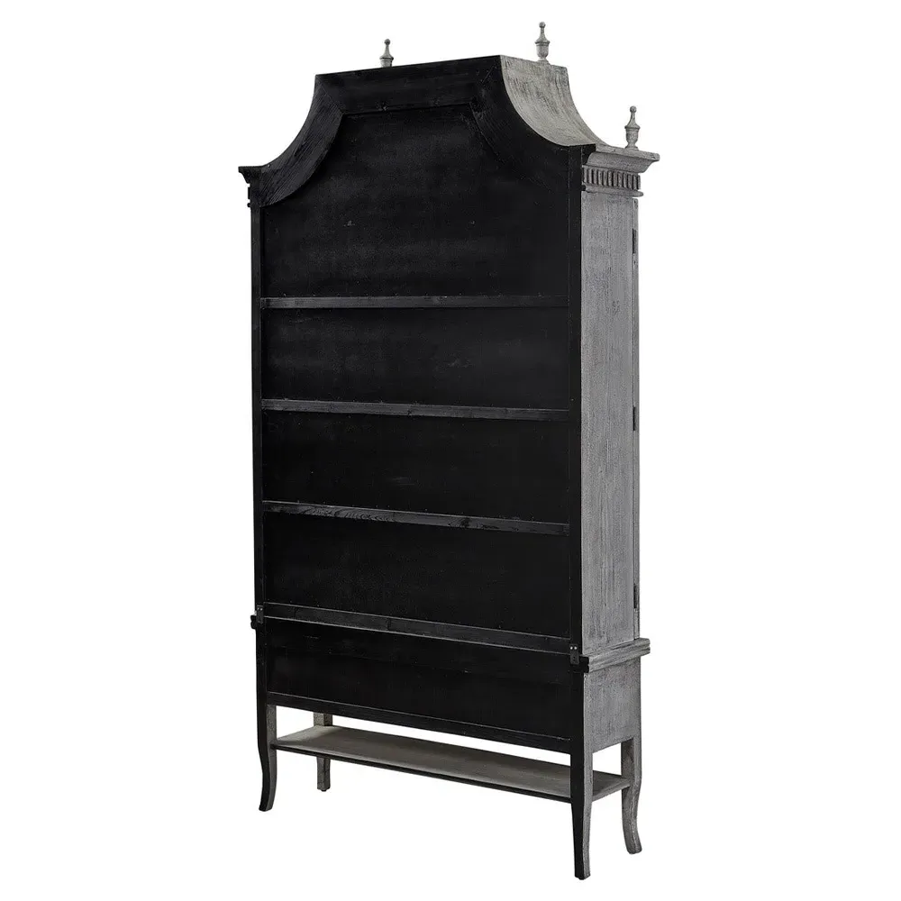 Bien Cathedral Arched Cabinet - Light Grey, Pine Wood