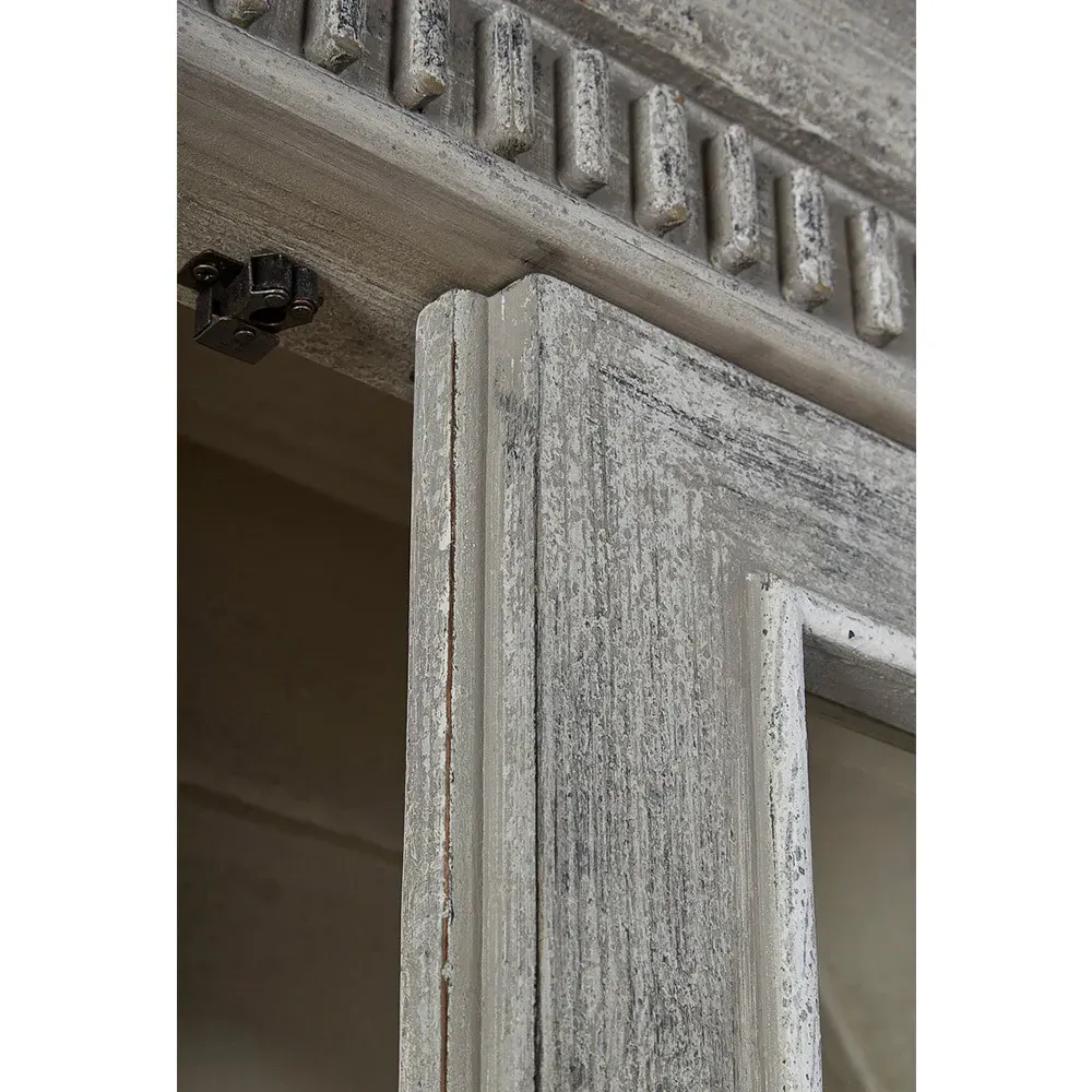 Bien Cathedral Arched Cabinet - Light Grey, Pine Wood