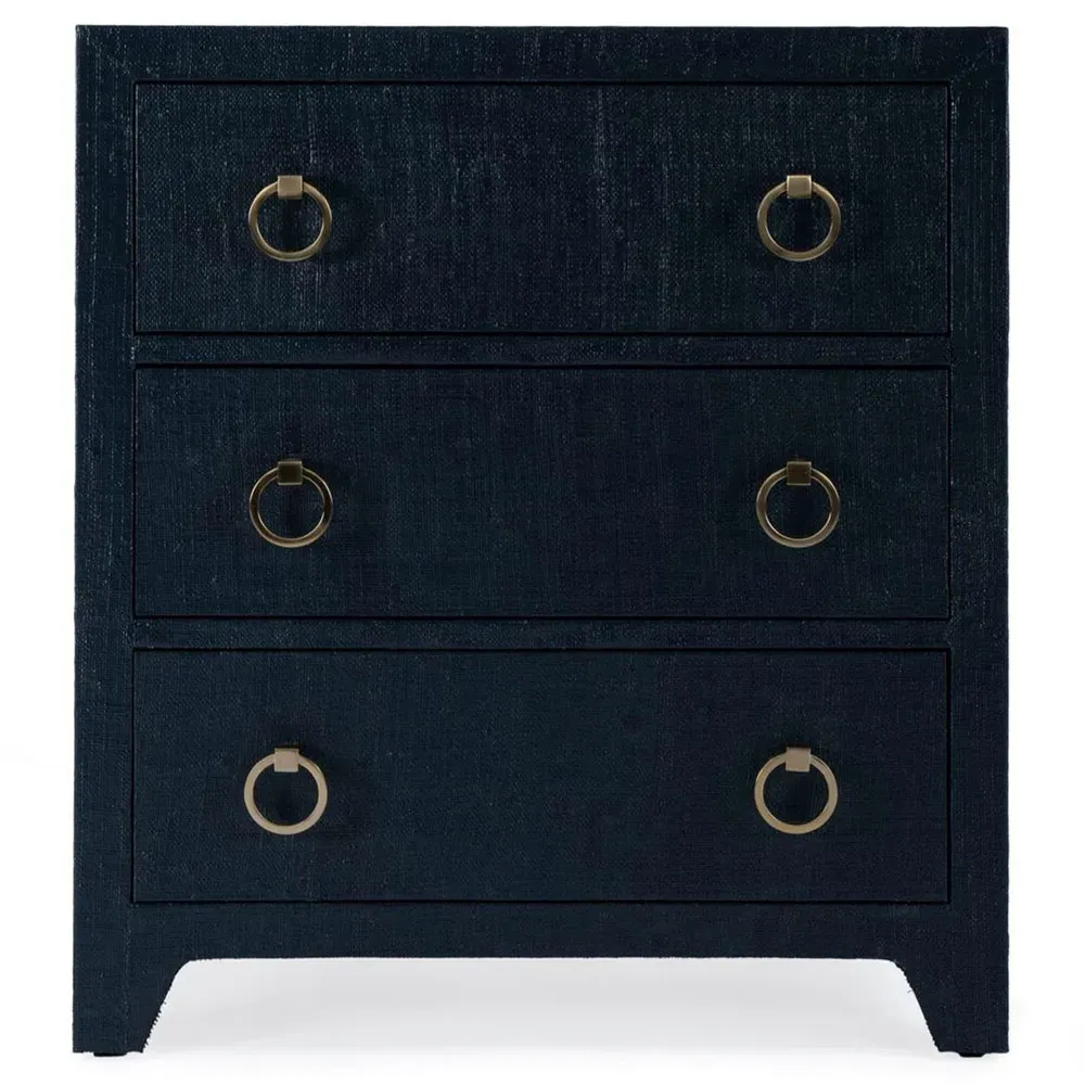 Bien Raffia Chest Nightstand - Navy Blue