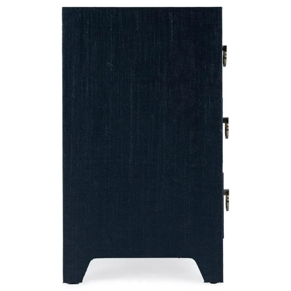 Bien Raffia Chest Nightstand - Navy Blue