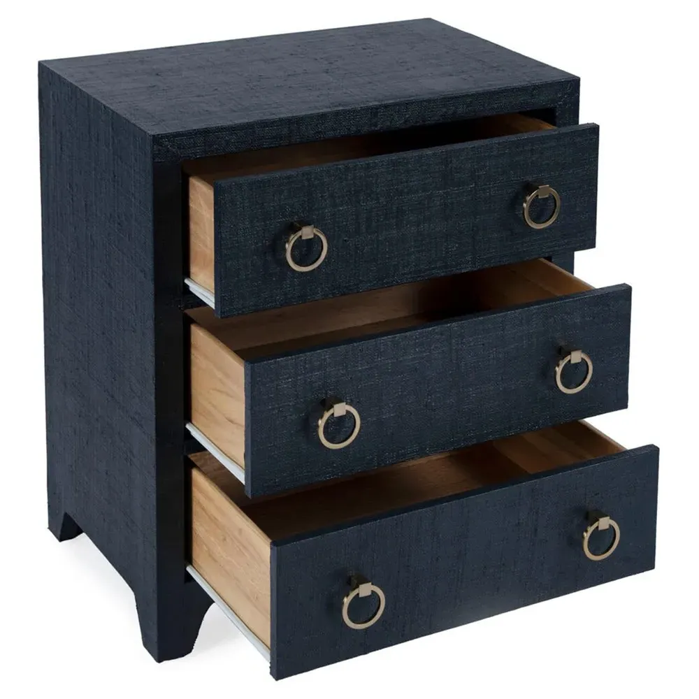 Bien Raffia Chest Nightstand - Navy Blue