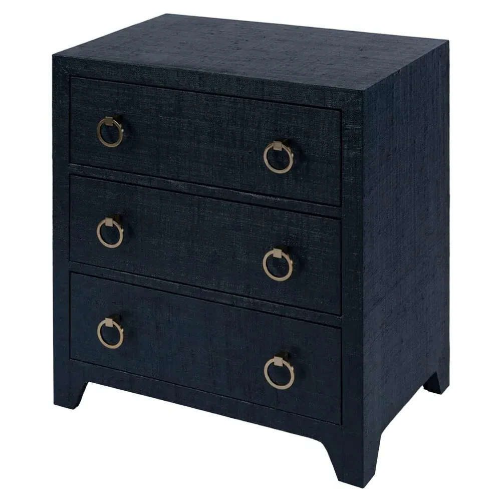 Bien Raffia Chest Nightstand - Navy Blue