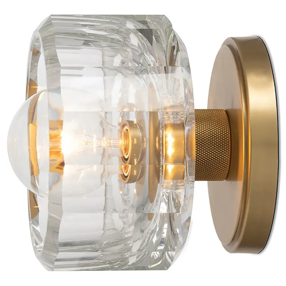 Bijoux Crystal Shade Flush Mount - Natural Brass, Metal