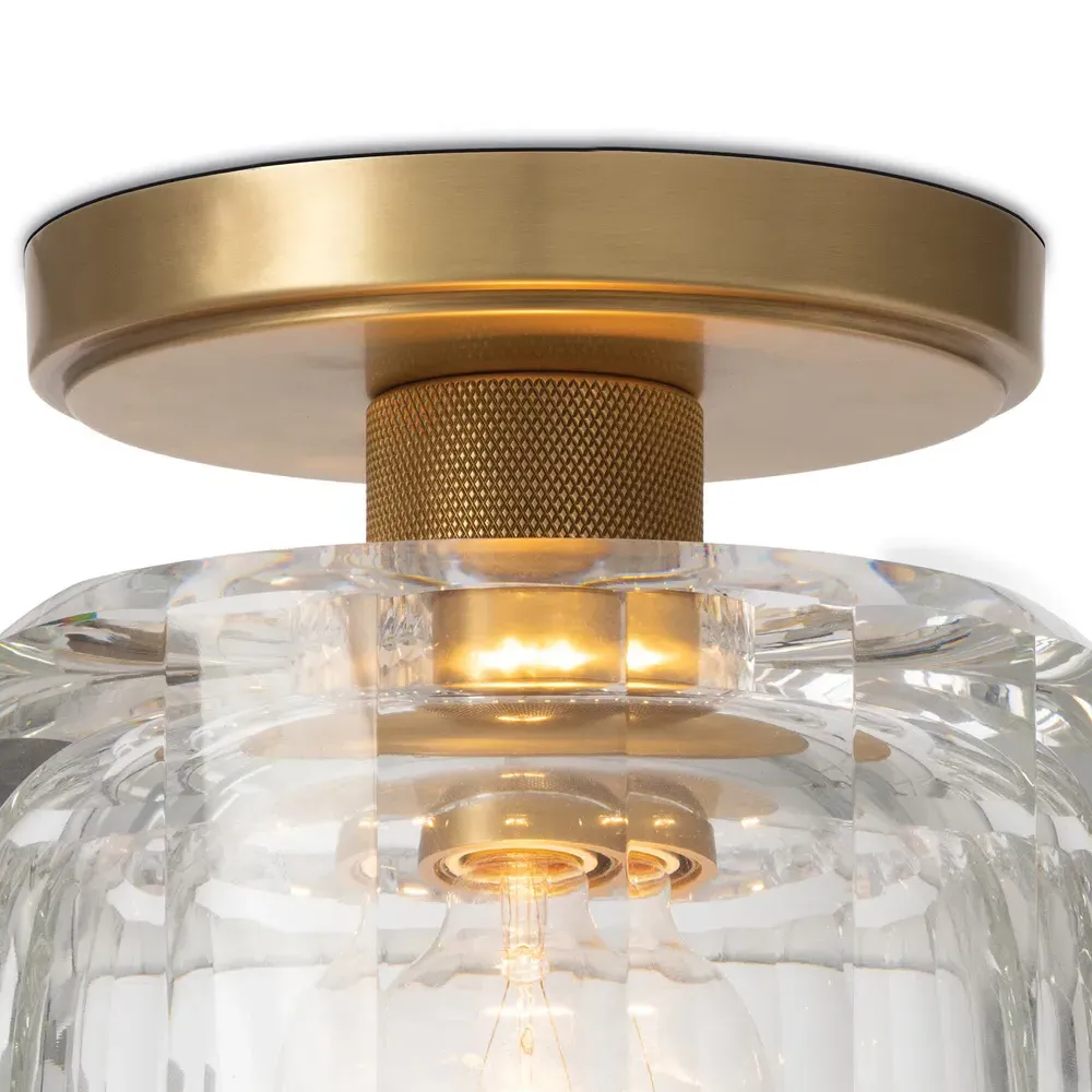 Bijoux Crystal Shade Flush Mount - Natural Brass, Metal