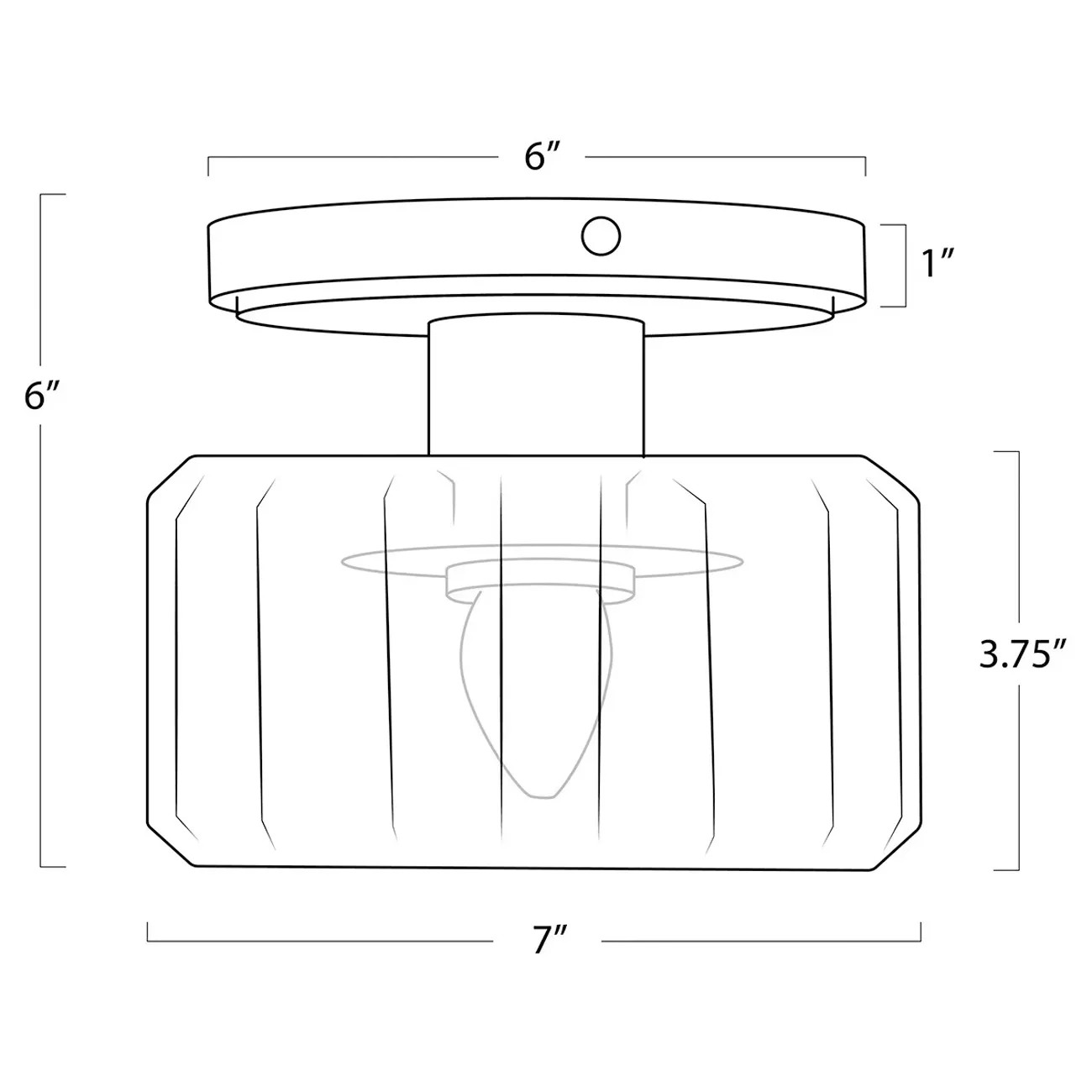 Bijoux Crystal Shade Flush Mount - Natural Brass, Metal