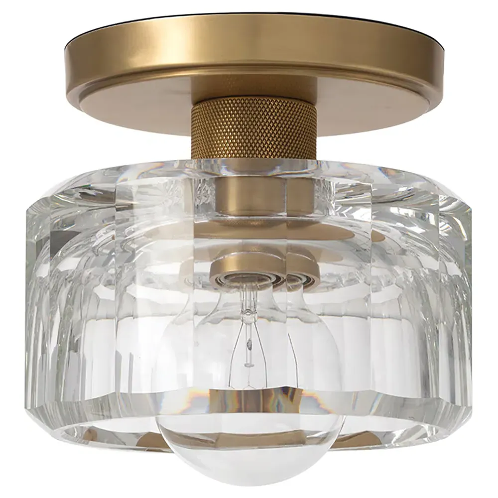 Bijoux Crystal Shade Flush Mount - Natural Brass, Metal image