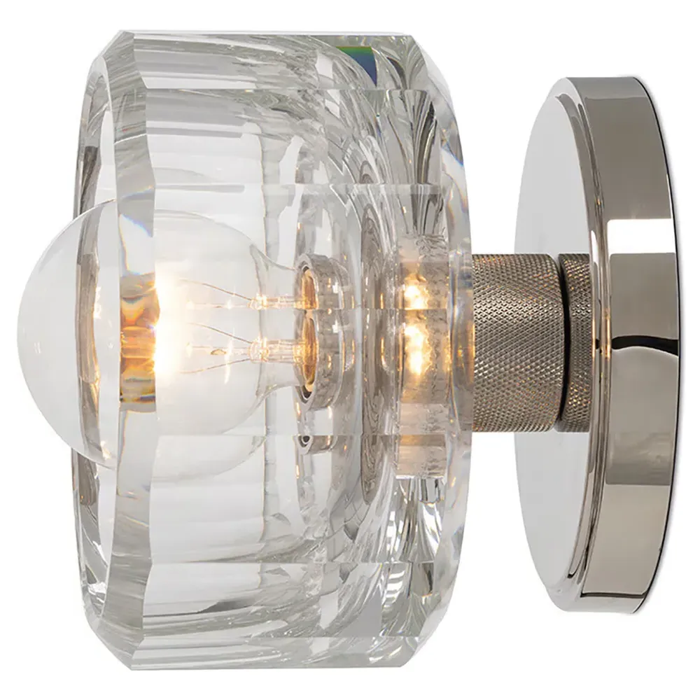Bijoux Crystal Shade Flush Mount - Polished Nickel, Metal