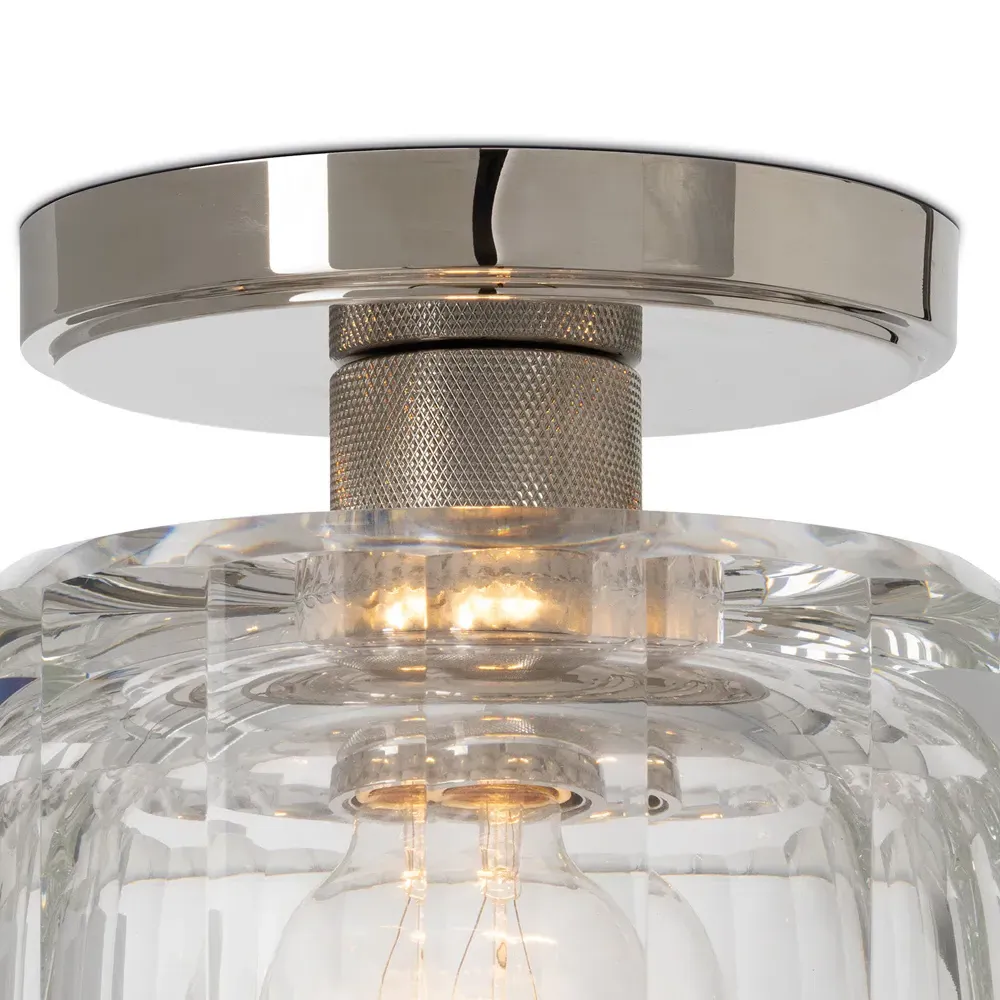 Bijoux Crystal Shade Flush Mount - Polished Nickel, Metal