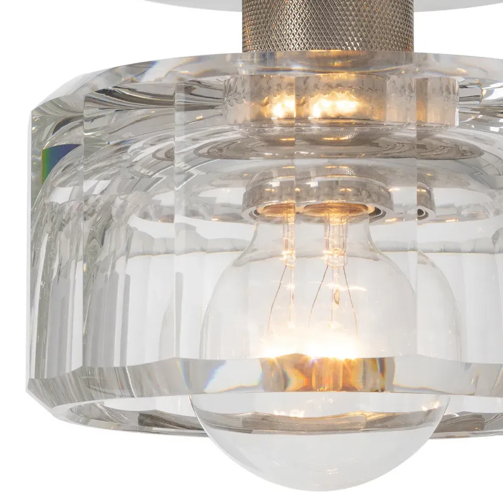 Bijoux Crystal Shade Flush Mount - Polished Nickel, Metal