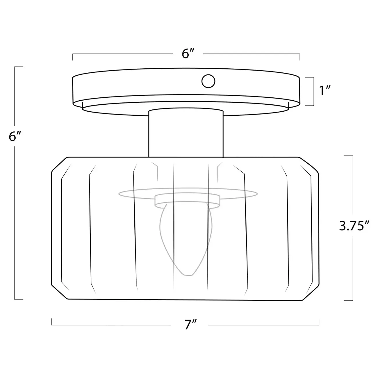Bijoux Crystal Shade Flush Mount - Polished Nickel, Metal