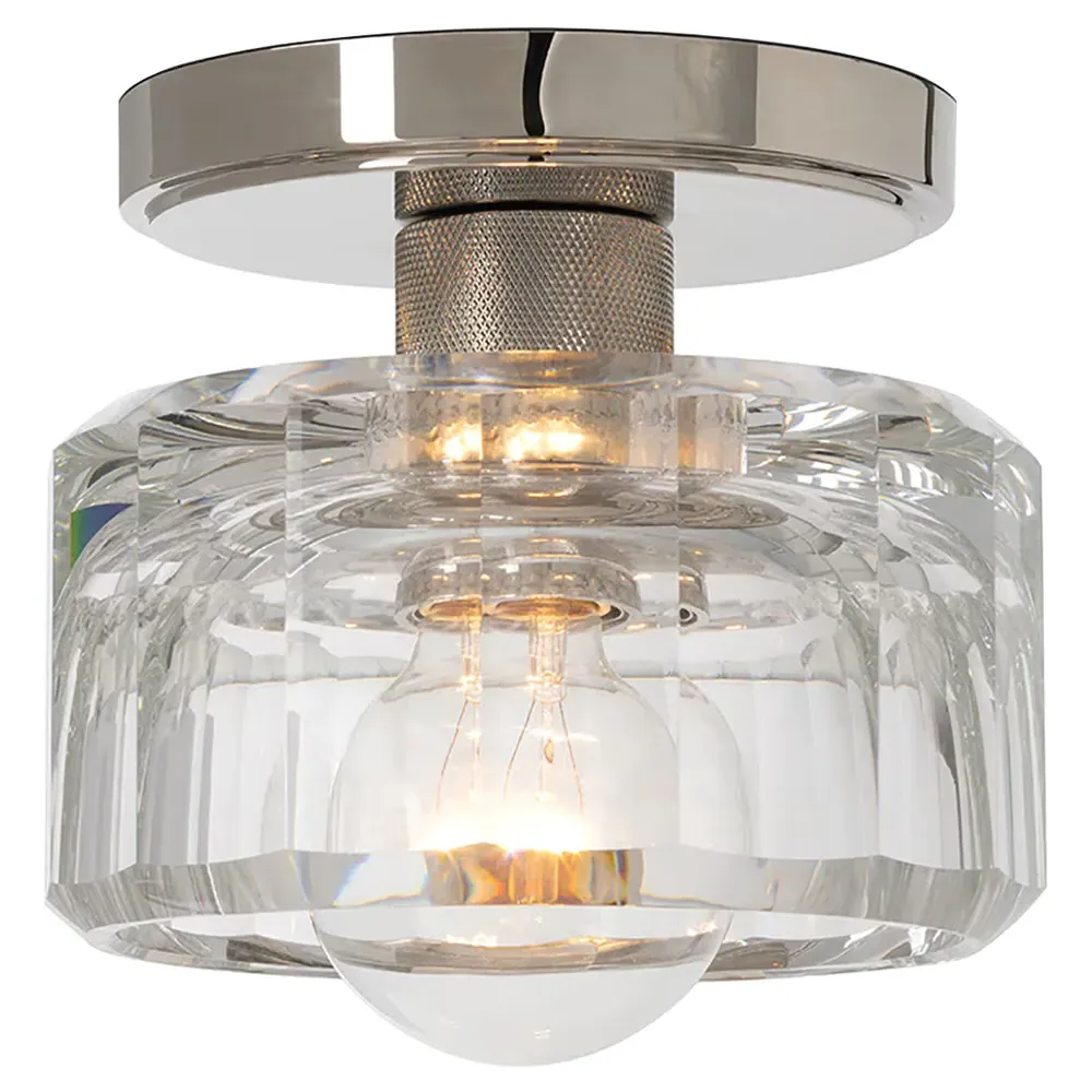 Bijoux Crystal Shade Flush Mount - Polished Nickel, Metal
