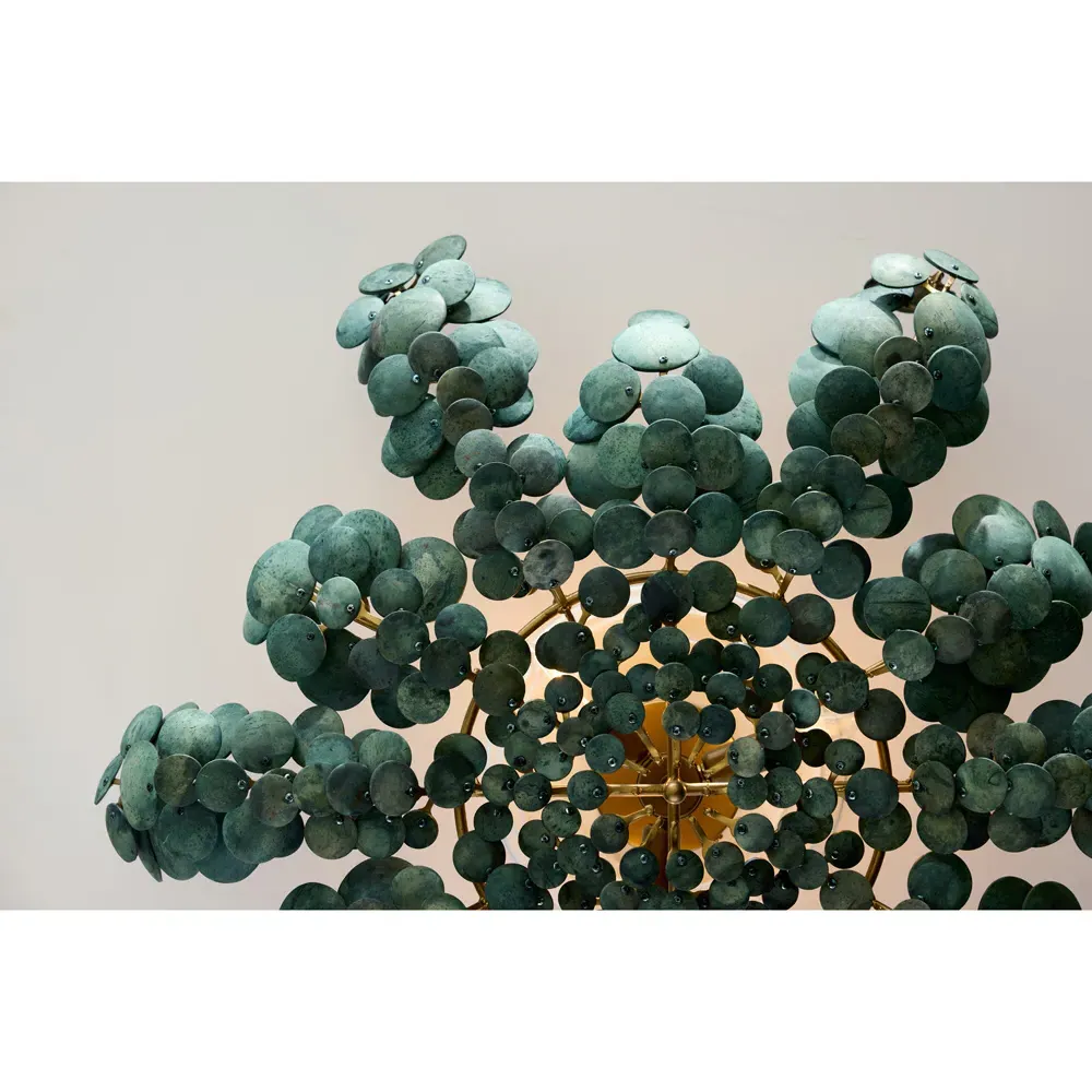 Bilal Coastal Beach Eucalyptus Shell Semi Flush Mount - Green