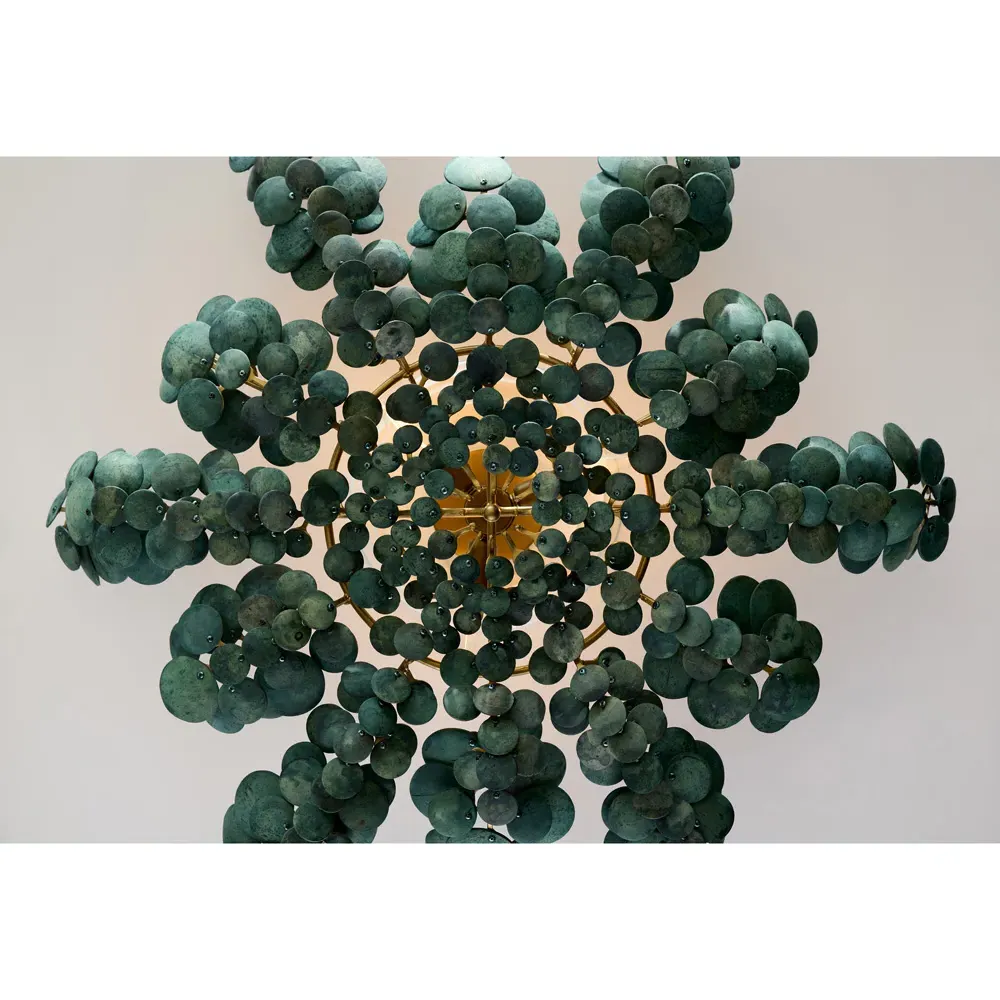 Bilal Coastal Beach Eucalyptus Shell Semi Flush Mount - Green