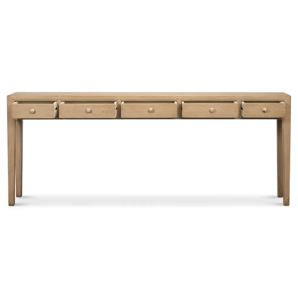 Billie Rectangular Console Table - Brown, Pine Wood