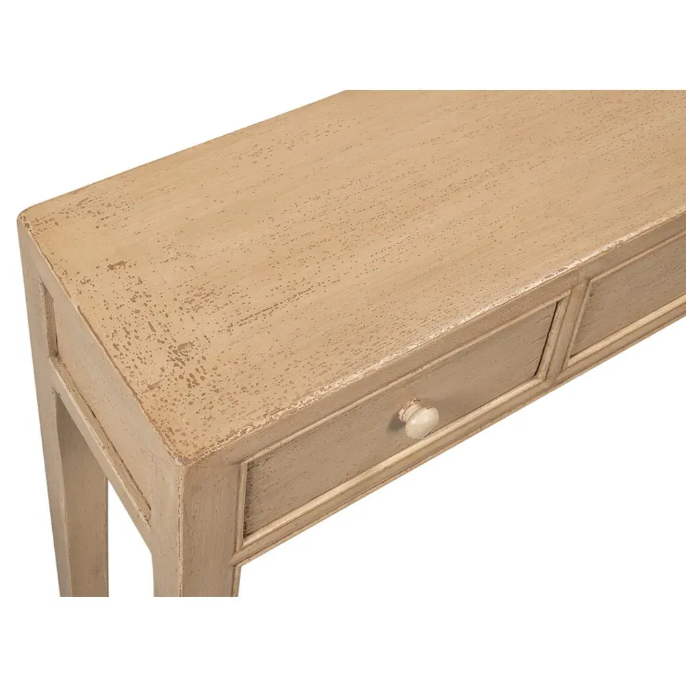 Billie Rectangular Console Table - Brown, Pine Wood