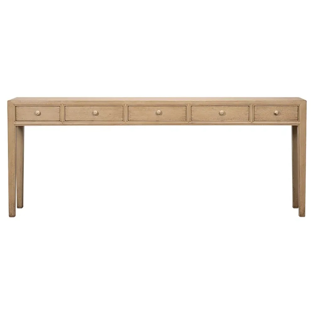 Billie Rectangular Console Table - Brown, Pine Wood image