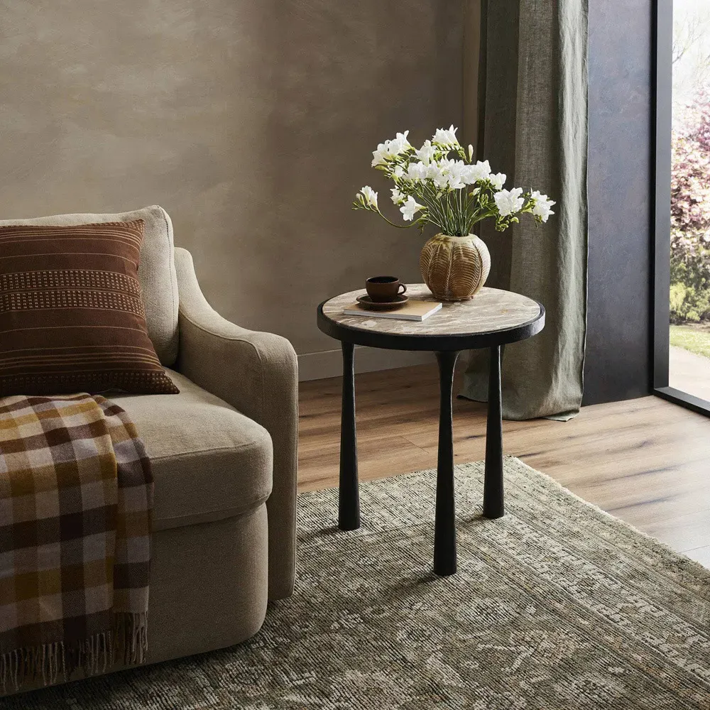 Billings End Table - Fossil, Marble