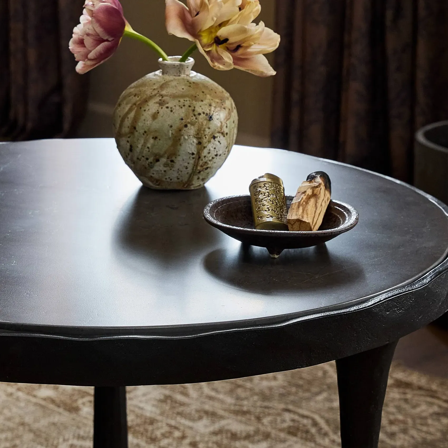 Billings End Table - Grey, Italian Marble