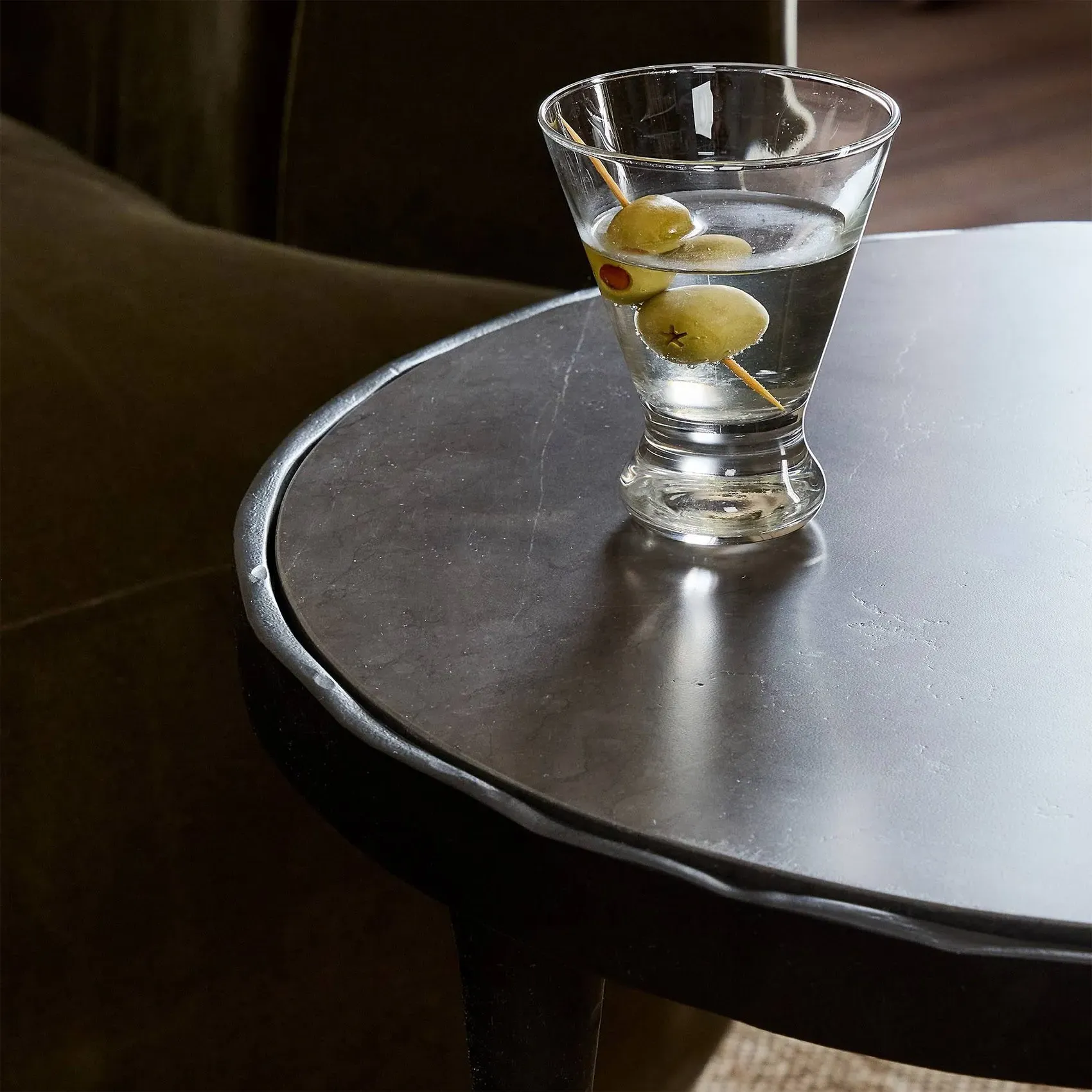 Billings End Table - Grey, Italian Marble