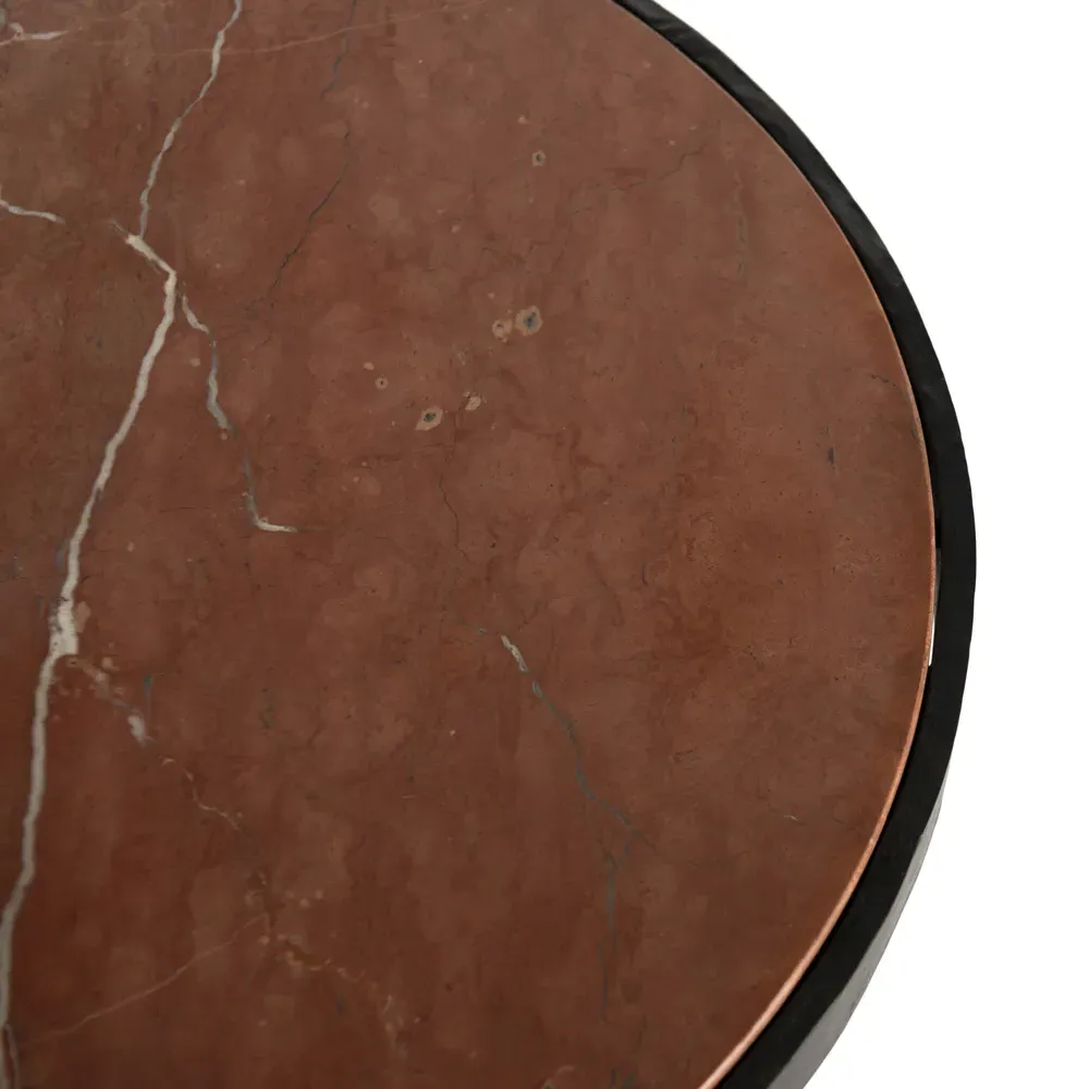 Billings End Table - Rust, Marble