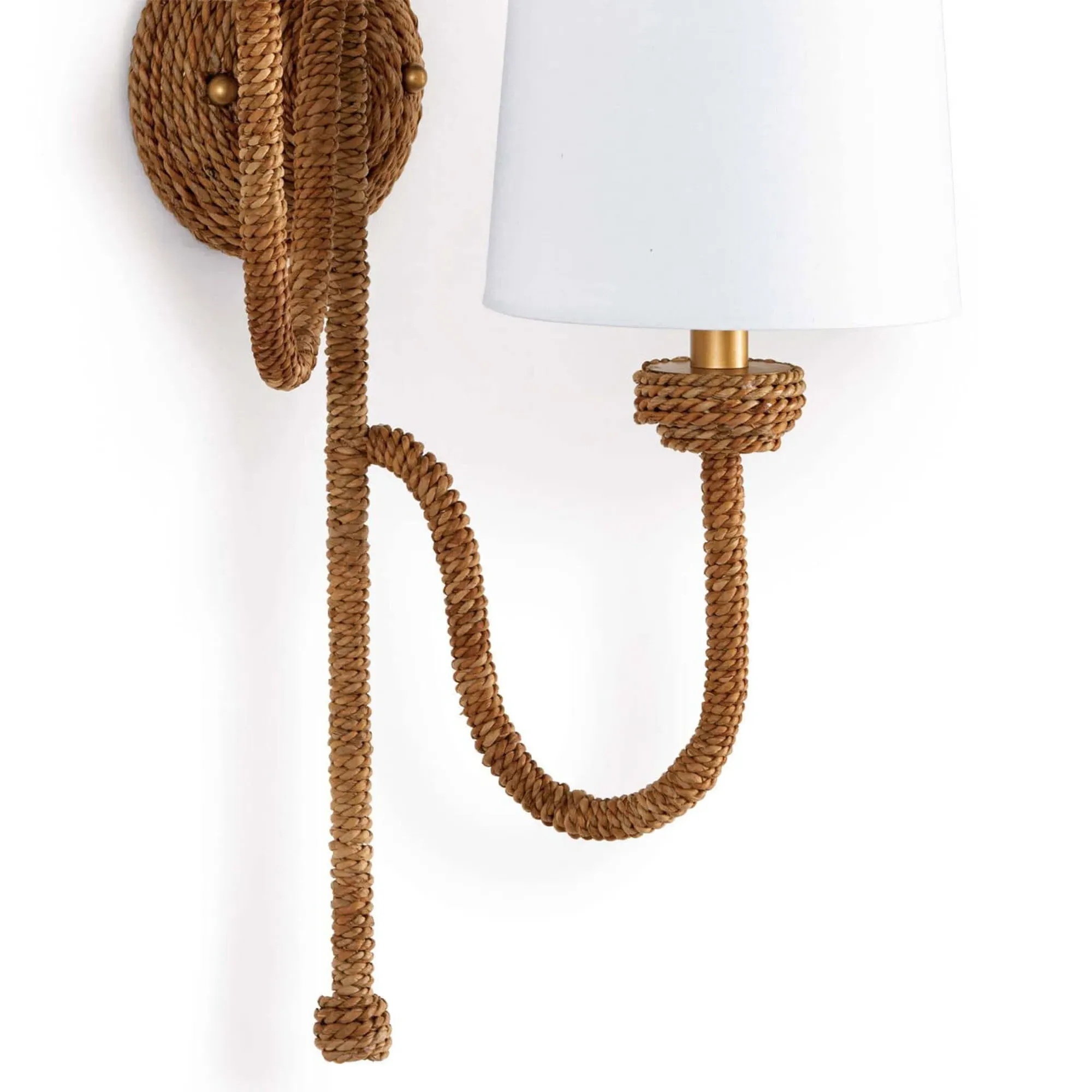 Bimini Double Armed Sconce - Brown, Rattan