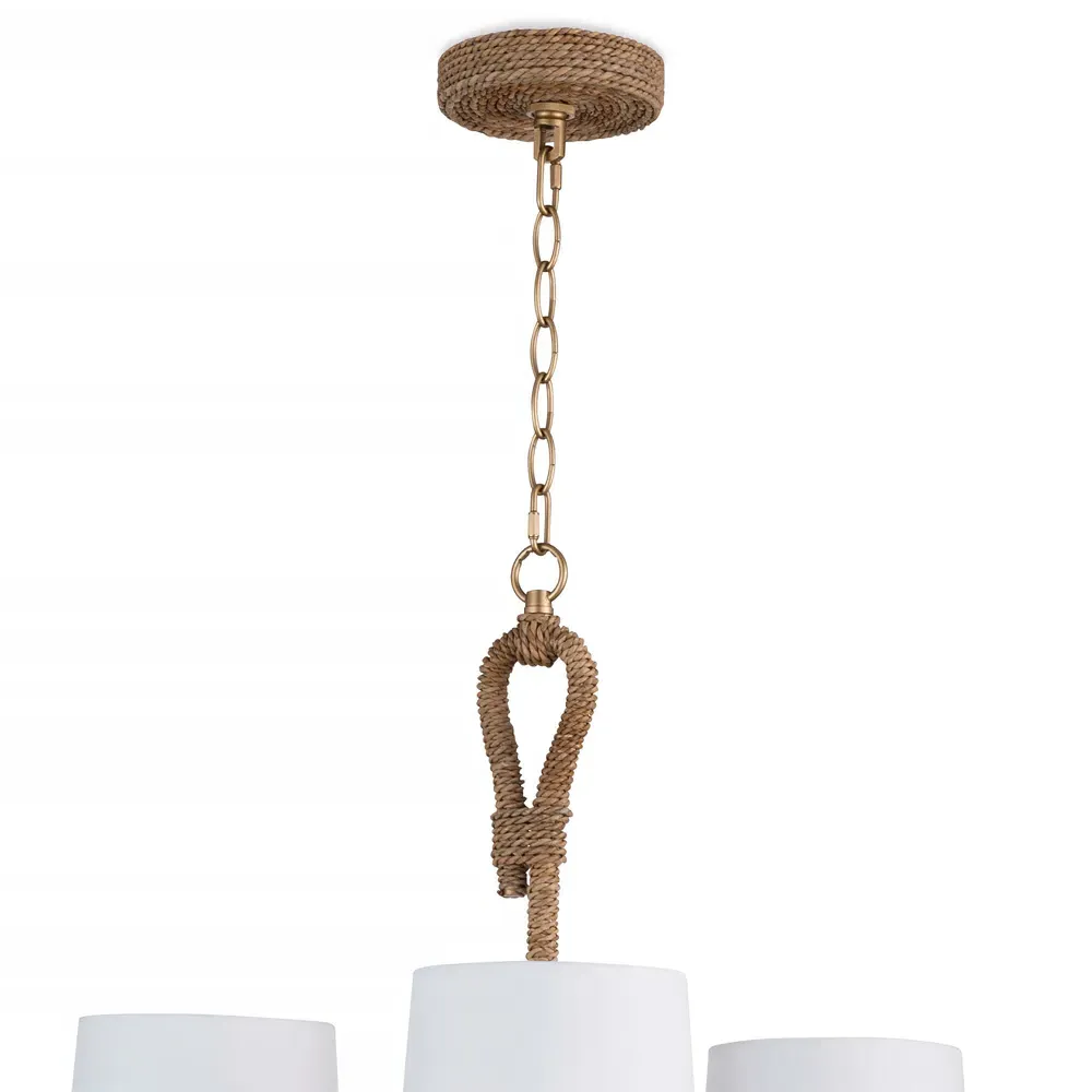 Bimini Large Chandelier - Brown, Rattan