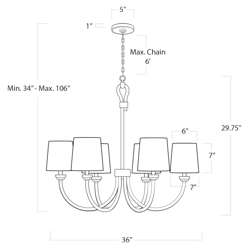 Bimini Small Chandelier - Brown, Rattan