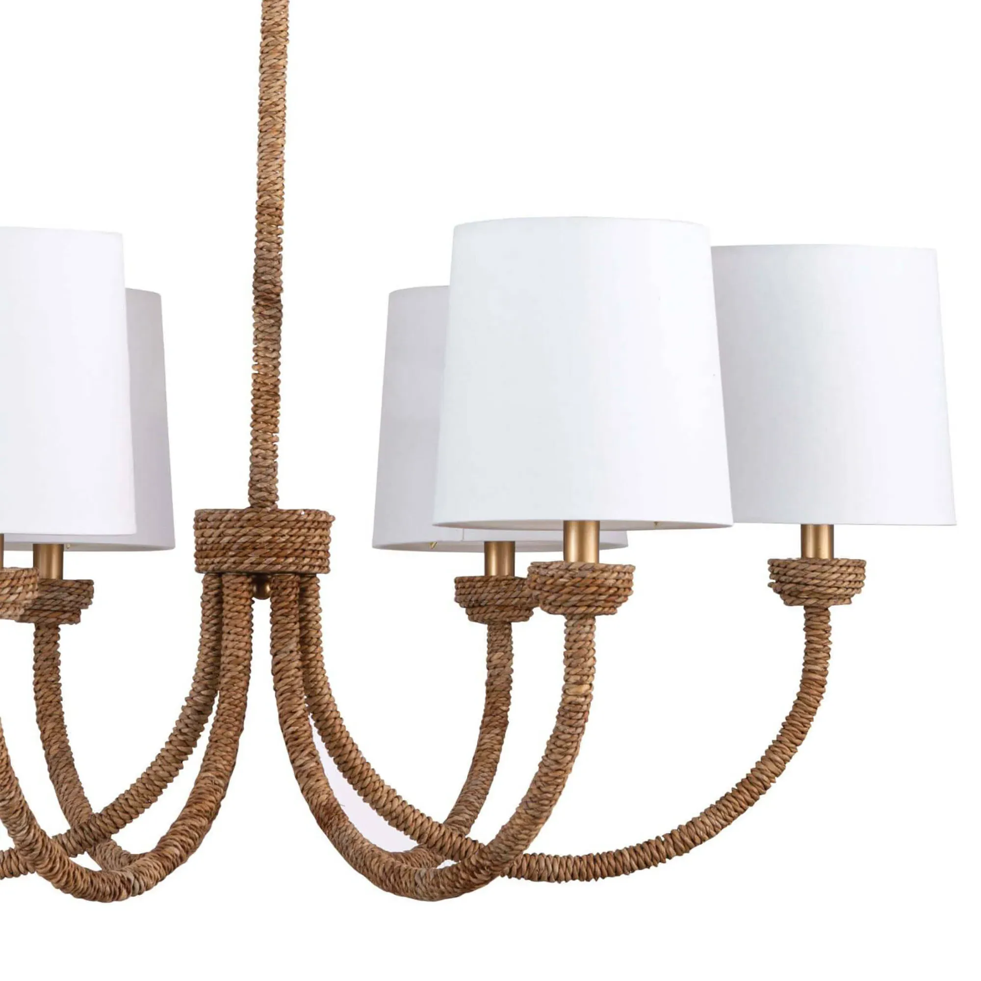 Bimini Small Chandelier - Brown, Rattan