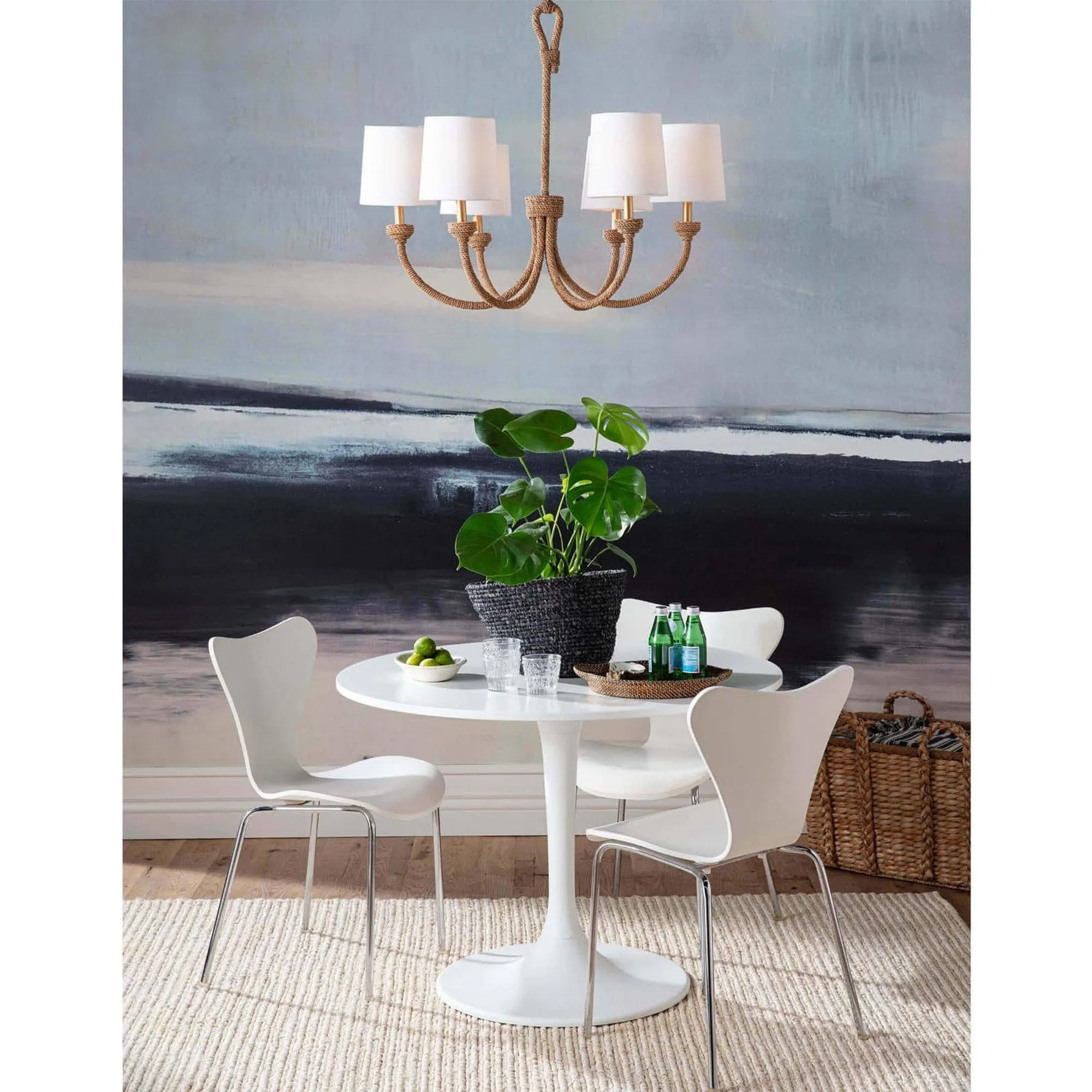 Bimini Small Chandelier - Brown, Rattan