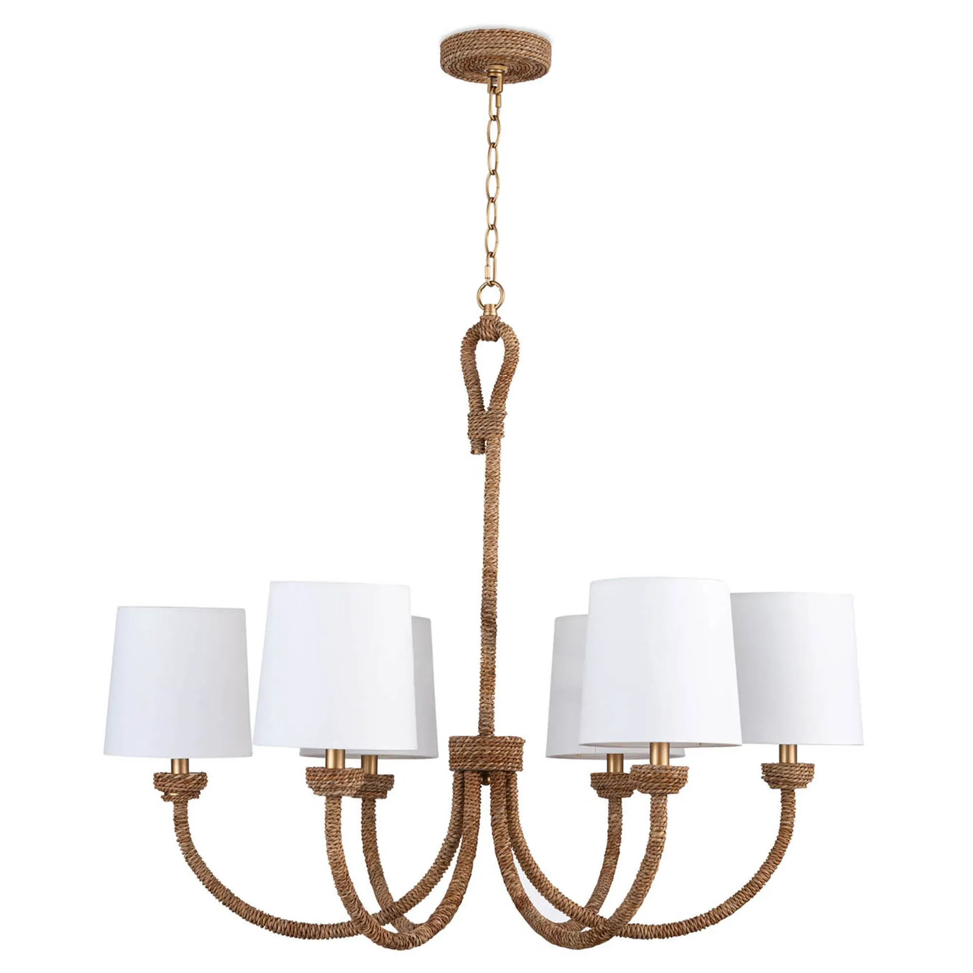 Bimini Small Chandelier - Brown, Rattan