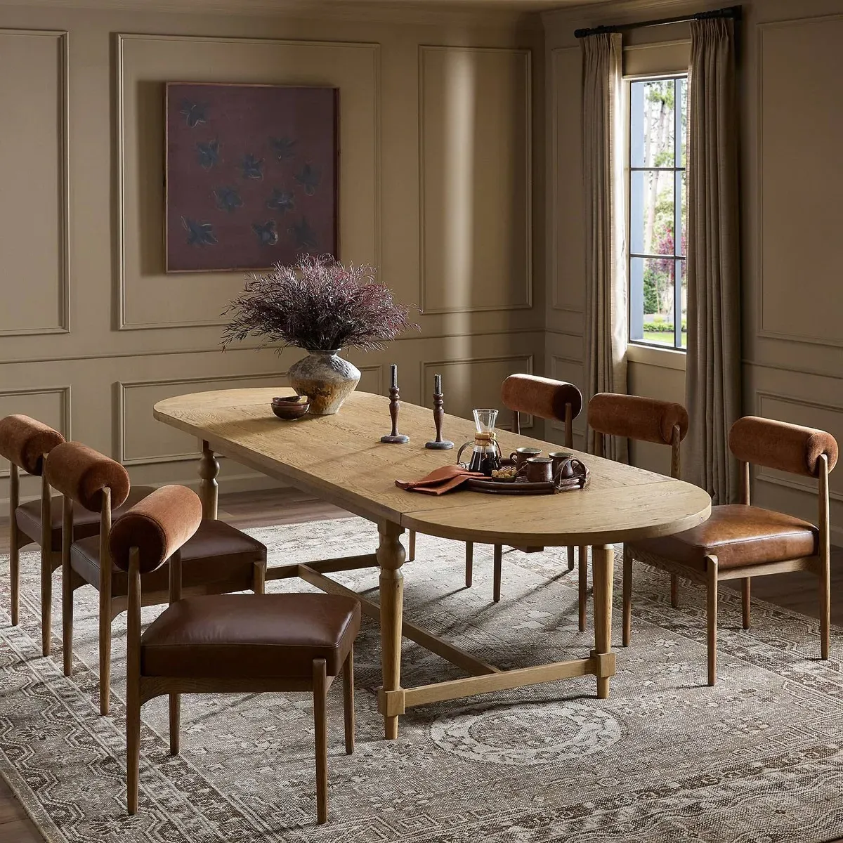 Blaine Oval Extendable Dining Table - Brown, Oak