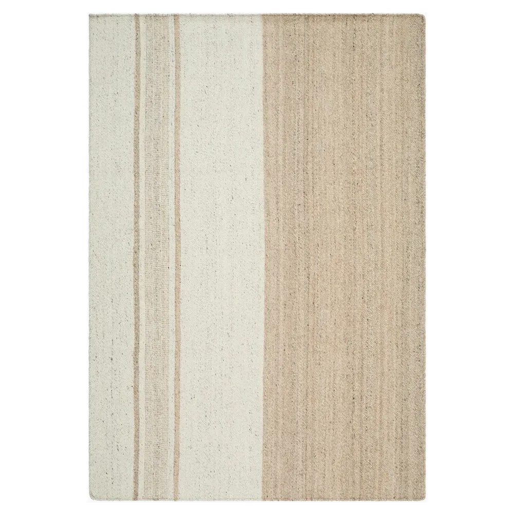 Blaine Striped Rug - Beige, Wool