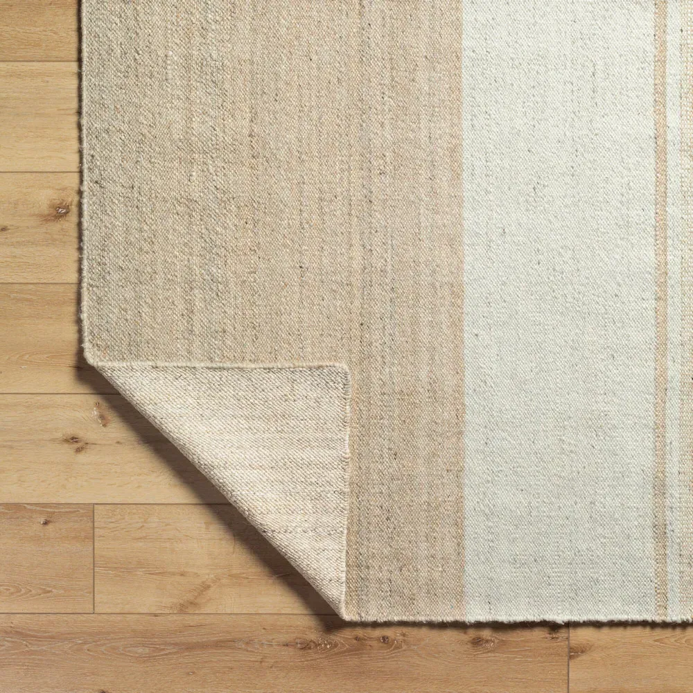 Blaine Striped Rug - Beige, Wool