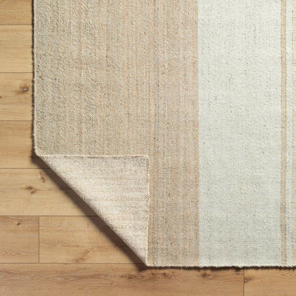 Blaine Striped Rug Sample - Beige, Wool