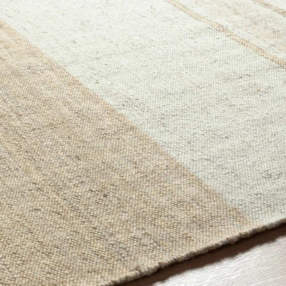Blaine Striped Rug Sample - Beige, Wool