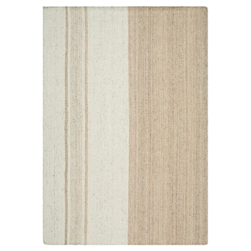 Blaine Striped Rug Sample - Beige, Wool image
