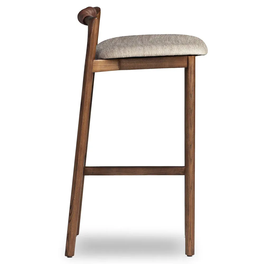 Blaise Bar Stool - Beige, Ash Wood
