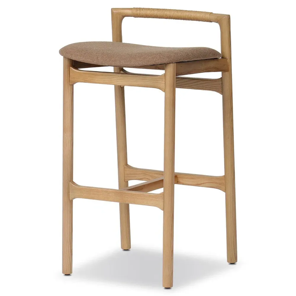 Blaise Bar Stool - Brown, Ash Wood