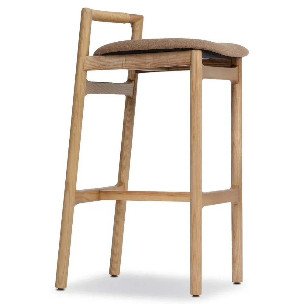 Blaise Bar Stool - Brown, Ash Wood