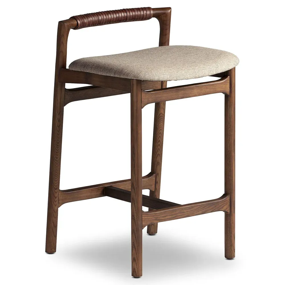 Blaise Counter Stool - Beige, Ash Wood