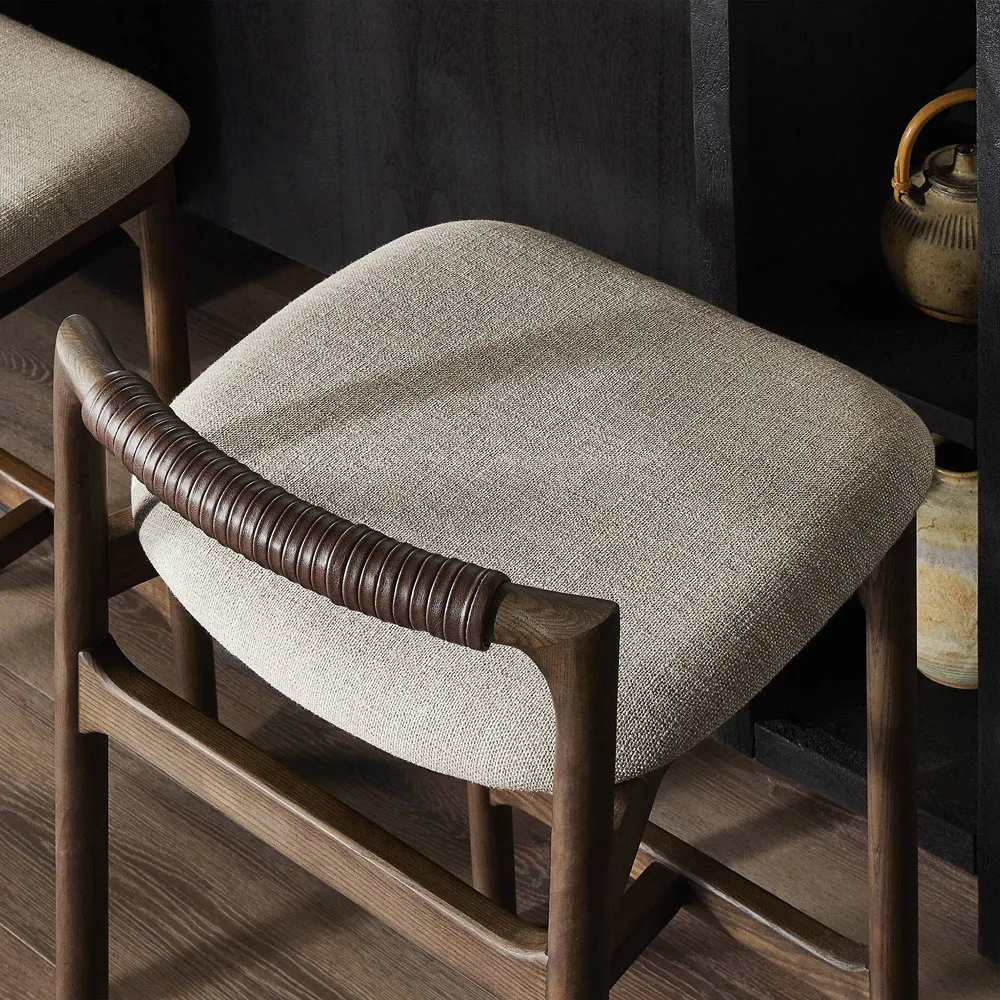 Blaise Counter Stool - Beige, Ash Wood